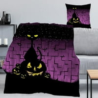 Halloween Dekorativni pokrivač s jastukom, tamnom pokrivačem za Halloween za spavaću sobu dnevni boravak