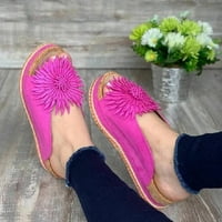 Ženske cipele Ženska slobodno vrijeme Odmor Udoban baršunasti Cvijeće Debeli donji stan sa sandalama Žuto