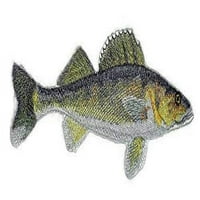 Walleye Fish vezeno željezo na šivaju zakrpa [7 x5.5 ]