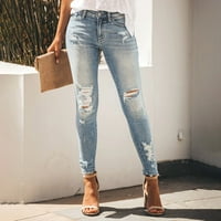 Ženske pantalone Trendy Ripping Boyfriend Slim Fit Jeans Frayed Nestrpljive rastezljene traper pantalone