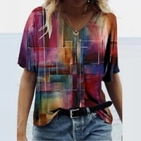 Fonwoon Fashion ženski ljetni tiskani majica kratkih rukava kratkih rukava Casual Tee vrhovi, ljetni plus veličine labavi montažni vrhovi