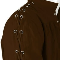 Sanbonepd Prime Muški dugih rukava Nacionalni stil Muška zavoja za berbu majica Ležerna bluza