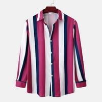 FESFESFES bluza košulja za muškarce Jesen zimski jedno bočni džepni postolje na dugih rukava Striped majica TOP prodaja predmeta