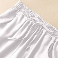 Fardey gromobrani danas pamučne pantalone za žene elastične visoke strukske vučne struke labave pantalone