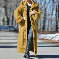 Labakihah zimski kaputi za žene Ležerne prilike, pulca plus veličine Duks duks dugih rukava Dugi kardigan