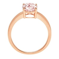 2.5ct ovalni rez ružičasti simulirani dijamant 14k ružičasti ružin zlato graviranje izveštavanja godišnjica