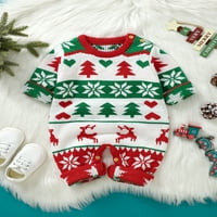 Amiliee dječje djevojke dječake božićne odjeće džemper rompers božićno drvce Ispis dugih rukava pletene