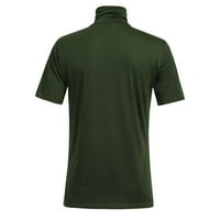 Oalirro Muškarci kratkog rukava pamučna stand-up ovratnik Slim Thirts majice za muškarce Army Green