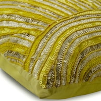 Euro Sham, ukrasna žuta euro veličina jastuka, svilene euro šam navlake, sažetak, moderni europski prekrivači