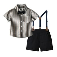 Dječaci Outfits Striped kratkih rukava kratke kratke kravate suspender GENTLEMANEMAN Stil Toddler Baby