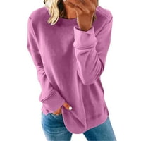 Vučene dukseve plus veličine za žene dugih rukava casual pulover Jumper Tunic Top opušteni fit čvrsti