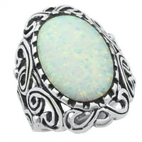 Vintage gotički filigranski prsten. Sterling srebrna pojas bijela kubična cirkonija nakit ženska veličina