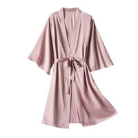 Satenske svilene pidžame žene noćni donje rublje haljine donje rublje, ružičaste, l