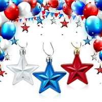 4. jula Patriotski ukrasi zvjezdica za domaće stablo Star Hanging Ornament Božićno dekor plastični patriotski
