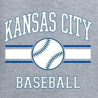 Divlji Bobby Grad Kansas City Baseball Fantasy Fan Sports Muška majica dugih rukava, Heather Grey, Medium