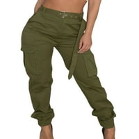 Grianlook Ženske pantalone elastična struka dna visokog struka Loungewear Dame Lounge Harem Pant Boho