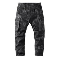 Muške vanjske teretne hlače Slim-Fit traper casual atletske hlače za muškarce tamno siva veličina 2xl