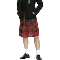 Ženske suknje naleted rešetke Škotske polu duljine kratka suknja od poliestera crvena l
