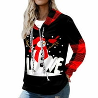 T majice za žene Božićne pahulje serije serije kućne casual pulover jesenska zimska ženska odjeća