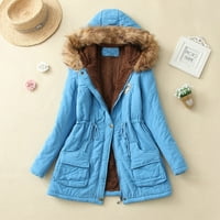 DTIDTPE jakna za spavanje Žene toplo zadebljani kaput toplo trendi zimski obložen snežni kaput sa kaputama