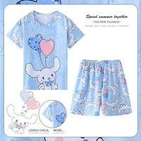 Kawaii Sanrios Hello Kittys Kuromi Cinnamoroll Dječji ljetni pajama Dvodijelni set simpatični kratki