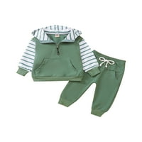 Meihuida baby Boys Hlače postavio je dugih rukava s kapuljačom s kapuljačom s elastičnim strukom Sweatpants Fall Outfit