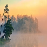 Kanada-Ontario-Kenora magla na izlasku sunca na Isabelsko jezeru od Gales Gales