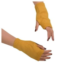 Ženska djevojka pletena ruka bez prsta drže tople zimske rukavice meko toplo minteri