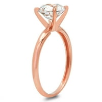 1. CT sjajan okrugli rez CLEAR simulirani dijamant 18K ružičasto zlato pasijans prsten sz 3.5