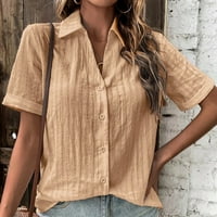 Elegantna bluza Tunnic Ženske novine T-majice Solid Boja vrhovi žuti ties Daily Odeća za teen Girls