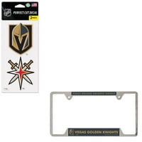 Paket - Predmeti: Vegas Zlatni vitezovi Metalna licenčna ploča Okvir i rezani naljepnici