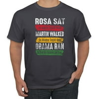 Divlji Bobby, Rosa Sat Martin hodao je Obama trčao je crnu pridesku grafičku majicu, ugljen, 5x-velik