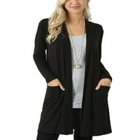 Fonwoon Womens Cardigan Džebolji dugih rukava Plus Veličina otvorene prednje jakne Obična gornja odjeća