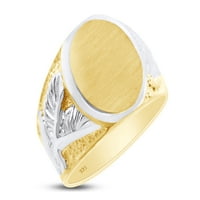 Orao dva tona muški prsten od 14k žuto zlato preko srebra sterlinga, veličina prstena 13.5