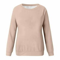 Vintage pulover Ženska posada izrez za žene Zimska pad labavih fit slatkih bluze za ženske ružičaste