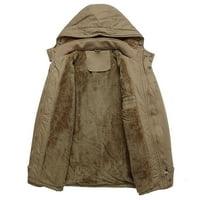 Muška jesenina i zimska modna slobodno vrijeme odvojivi pamuk sa kapuljačom plus baršunast podstavljena duga jakna prostorija kišna oprema