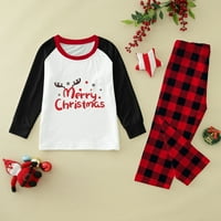 Božićno dijete podudaranje božićnog slatkog slova Ispis pidžama za porodicu