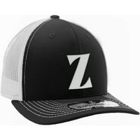 DAXTON bejzbol kamiondžija 3D 3D glavna slova slova Strukturirana srednja kapa, crni bijeli šešir, bijelo