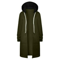 Fatuov puffer jakna za žene zgušnjavati jakne s dugim rukavima fleece jesen patentni zatvarač zeleni