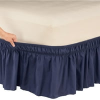 Čvrsta omota oko elastične krevete suknje od Oakridge-Twin punog mornarskog plave boje