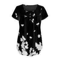 Ljetne košulje za žene za žene ženske kratke rukave s labavim majicom, XXL