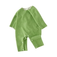 Kali_store kombinezon za bebe dječaka djevojačka dječaka odjeća za patch patch outfit prevelizirani dugi rukav rukav duks jesen, zelena