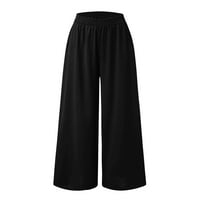 Tiqkatyck palazzo hlače za žene, ženske modne čvrste boje viseći struk crte crne duge hlače casual pantalone