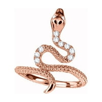 Snake prsten CTTW simulirani dijamant u 10k ružičastog zlata Petite zmijski prsten, veličina prstena-10.5