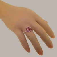 Britanci napravio je 10k ružični zlatni prsten sa prirodnim ružičastim turmalinskim ženskim prstenom