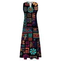 ManXivoo haljina za plažu Žene Ležerne prilike VLUS Dress Veličina bez rukava Daily Print Maxi izrez
