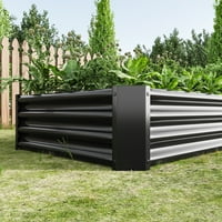 Podignuti vrtni kreveti, 6 × 3 × 1ft Veliki teški metal povišeni kreni za rektel za postrojenja za biljke,
