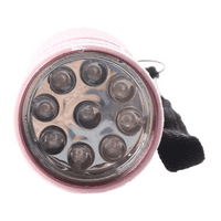 Vanjska mini ružičasta gumena obložena baklja sa 9 LED svjetiljkama
