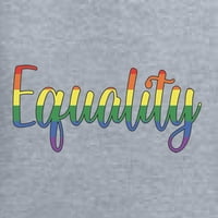 Jednakost Skripci Rainbow LGBT Pride Ženski standardni V-izrez Tee, Heather Grey, Mali