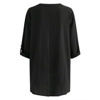 Vrhovi za žene, modna žena majica dugih rukava jesen otvorena prednja labava gornja odjeća za ispis bluza